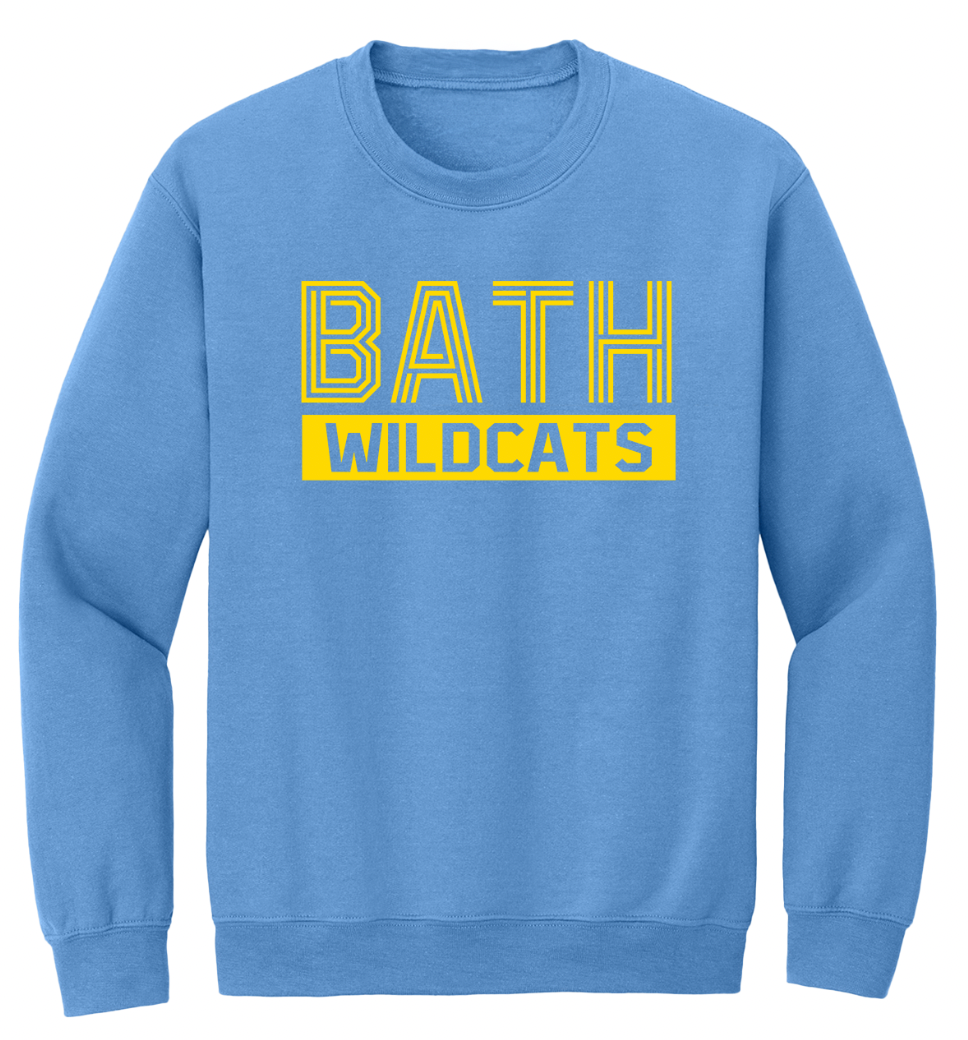 Bath Striped Font Youth/Adult Crew