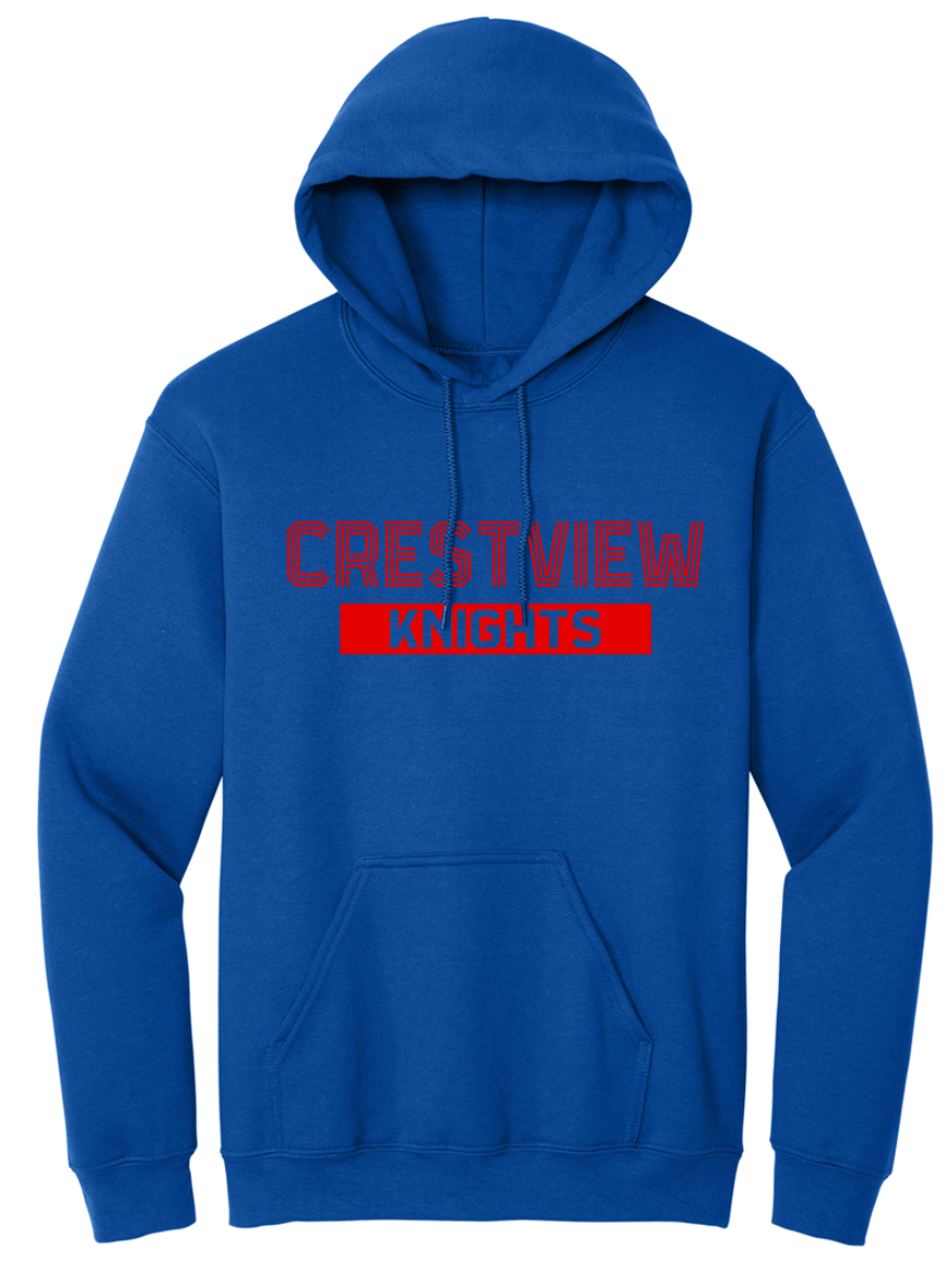 Crestview Striped Font Youth/Adult Hoodie