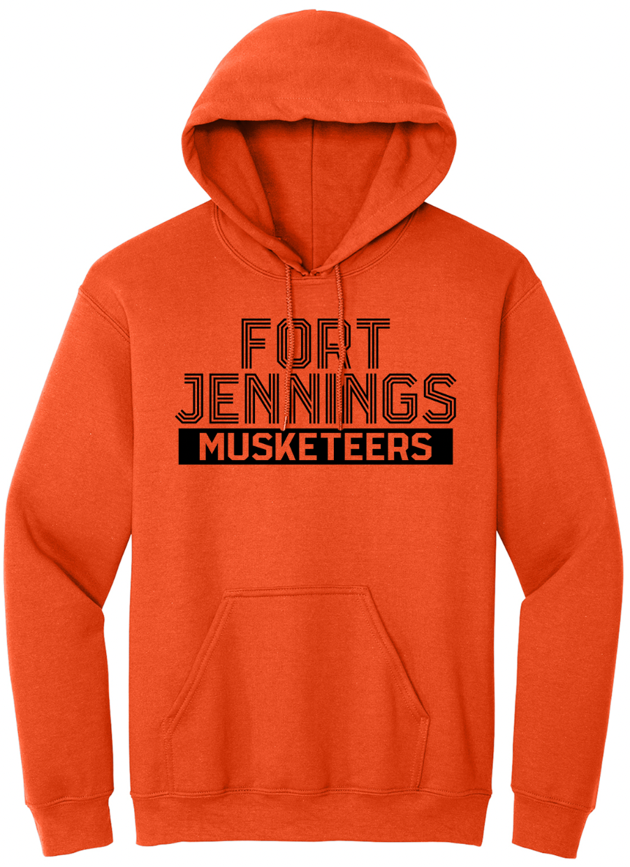 Fort Jennings Striped Font Youth/Adult Hoodie