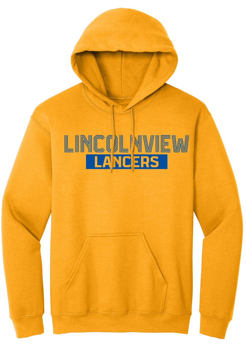 Lincolnview Striped Font Youth/Adult Hoodie