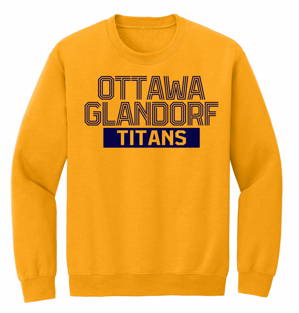 Ottawa-Glandorf Striped Font Youth/Adult Crew