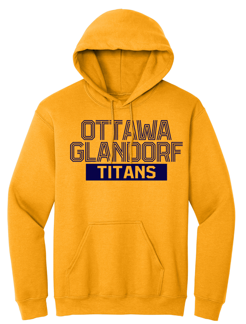 Ottawa-Glandorf Striped Font Youth/Adult Hoodie