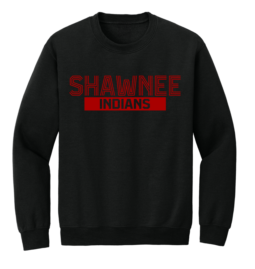 Shawnee Striped Font Youth/Adult Crew