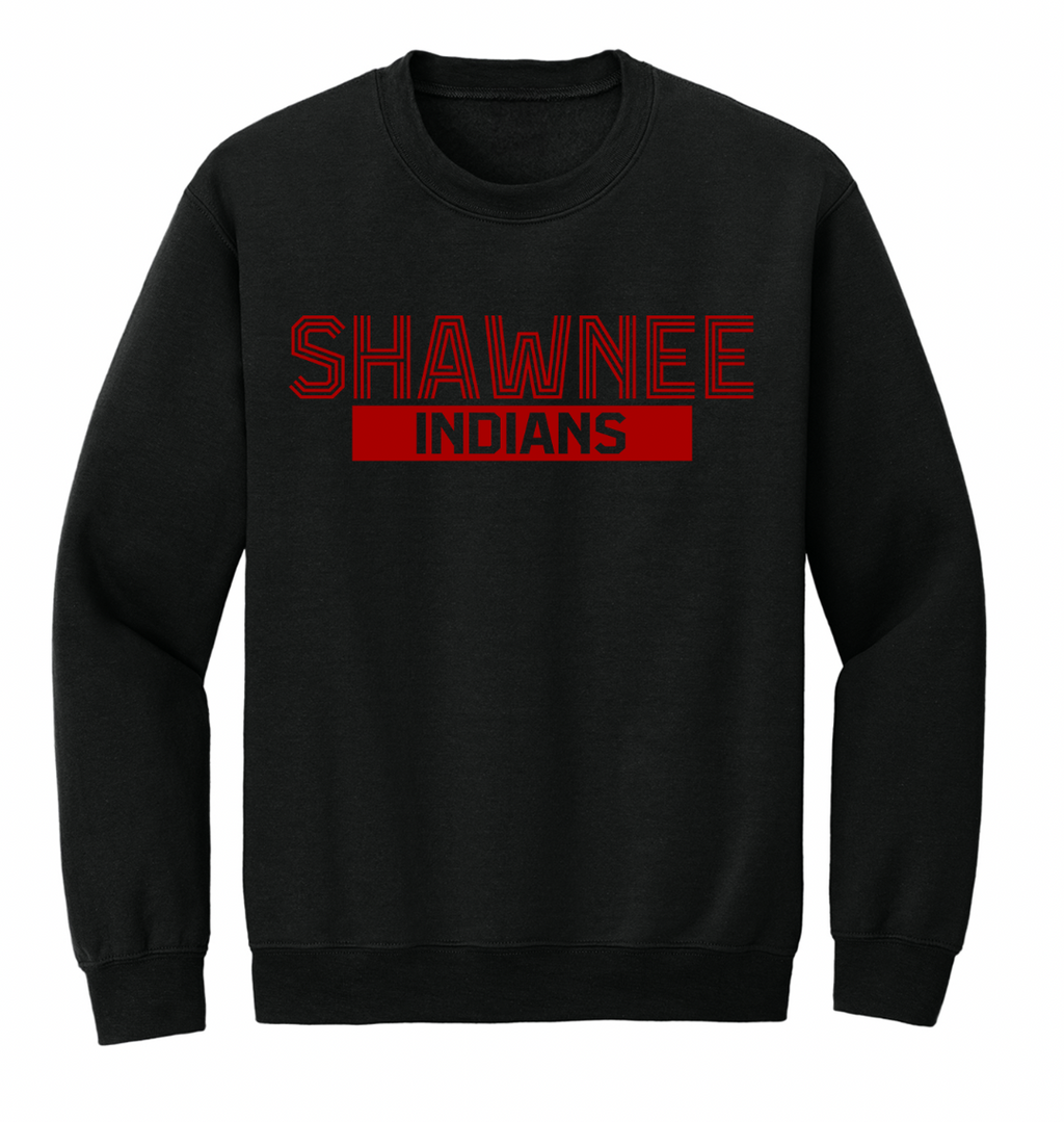 Shawnee Striped Font Youth/Adult Crew