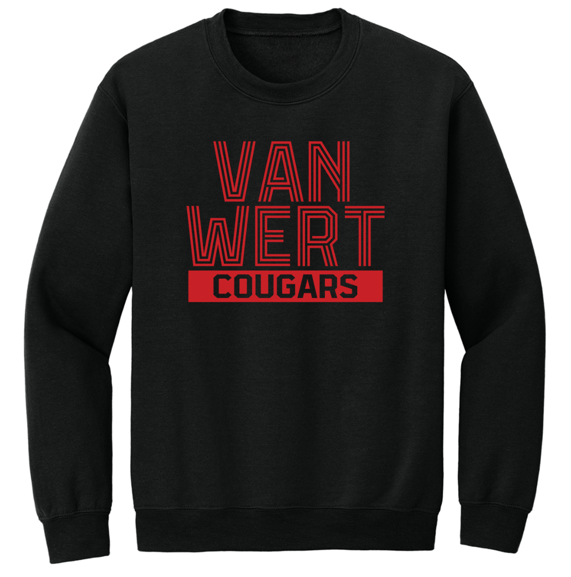 Van Wert Striped Font Youth/Adult Crew