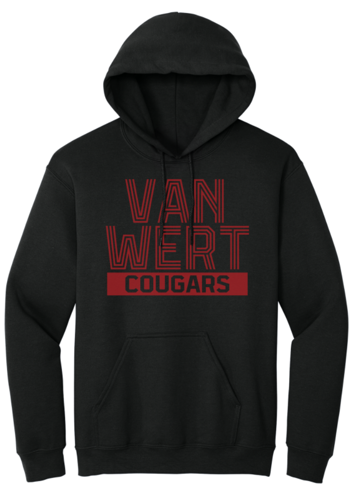 Van Wert Striped Font Youth/Adult Hoodie