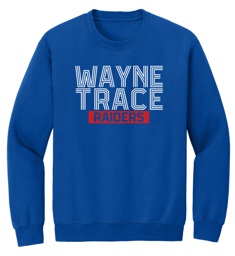 Wayne Trace Striped Font Youth/Adult Crew