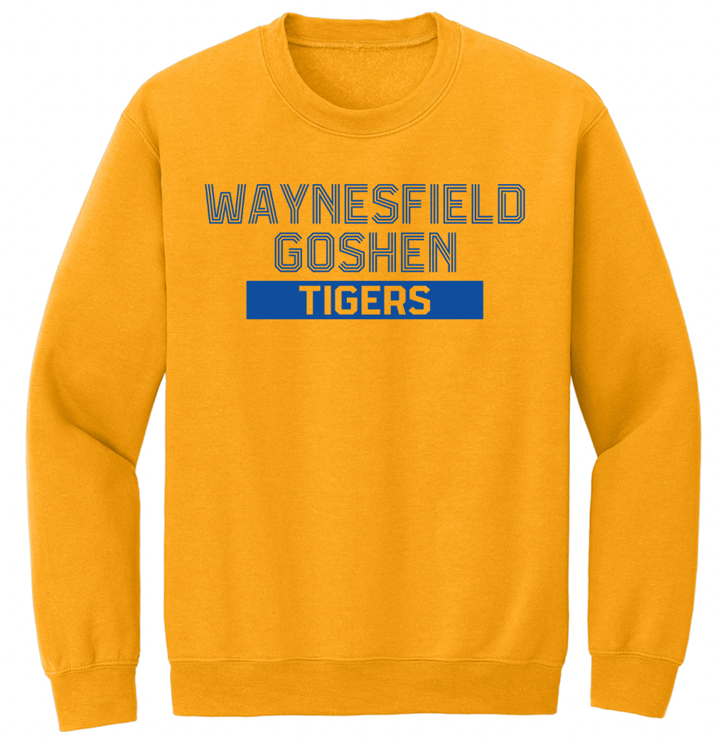 Waynesfield-Goshen Striped Font Youth/Adult Crew