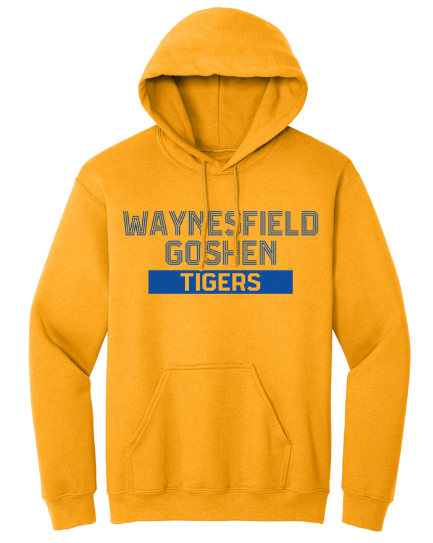 Waynesfield-Goshen Striped Font Youth/Adult Hoodie