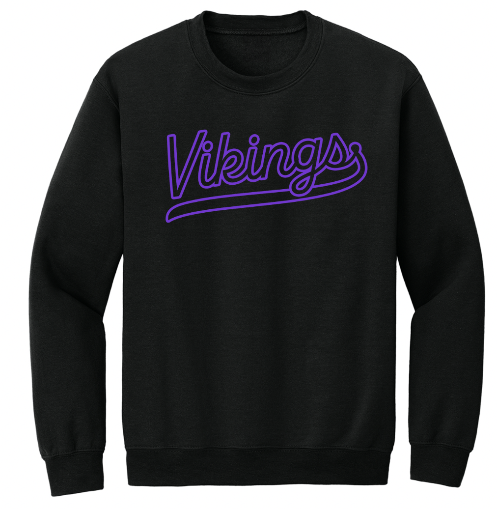 Vikings Neon Lights Youth/Adult Tee/Crew/Hoodie