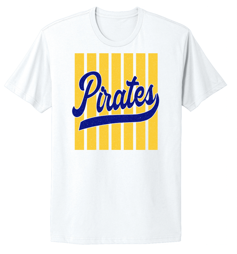 Pirates Striped Fan Infant/Toddler/Youth/Adult T-Shirt