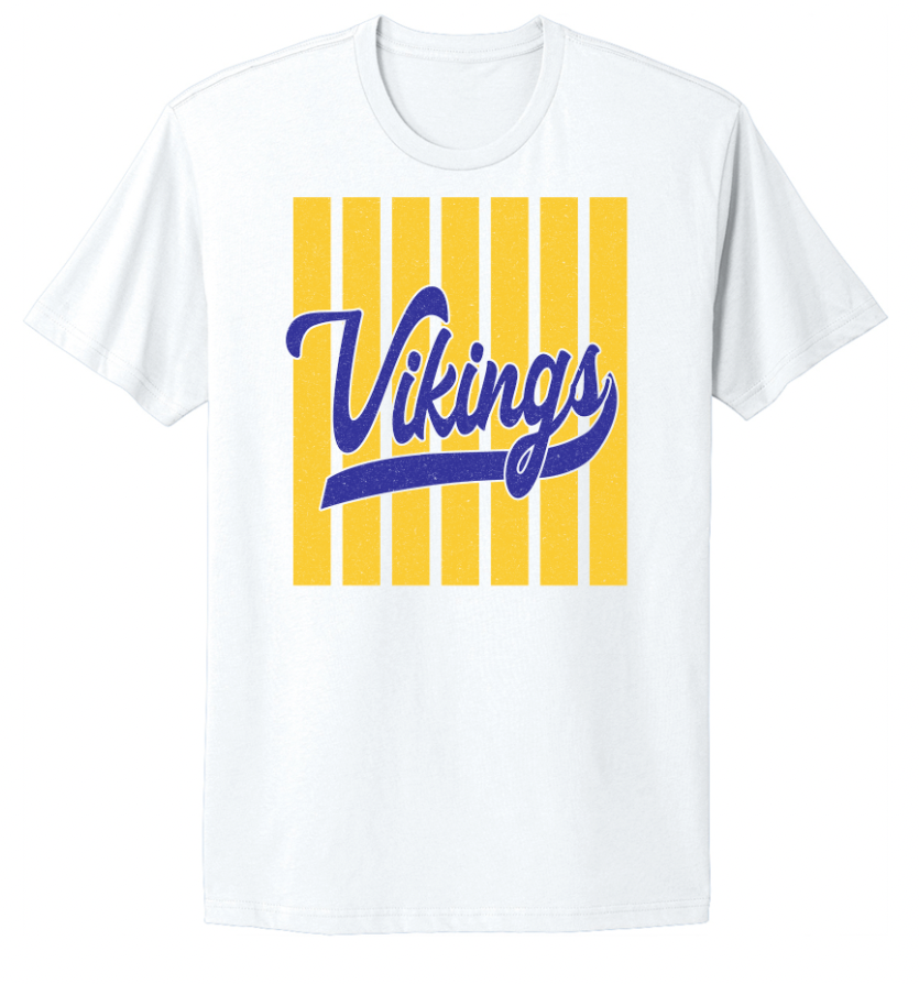 Vikings Striped Fan Infant/Toddler/Youth/Adult T-Shirt