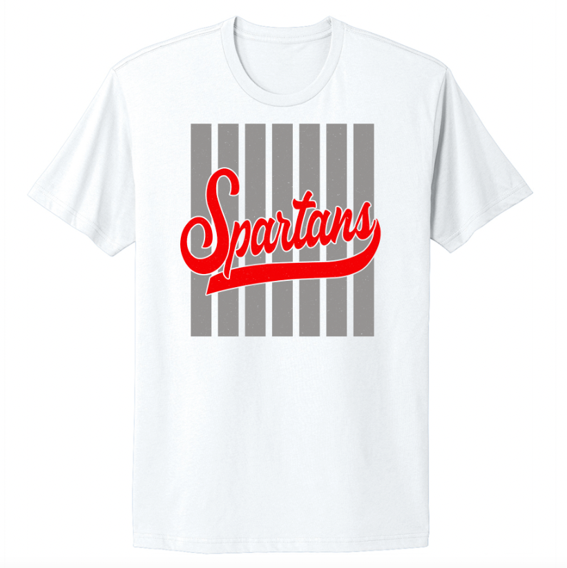 Spartans Striped Fan Infant/Toddler/Youth/Adult T-Shirt