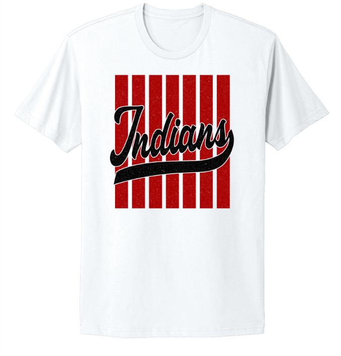 Indians Striped Fan Infant/Toddler/Youth/Adult T-Shirt