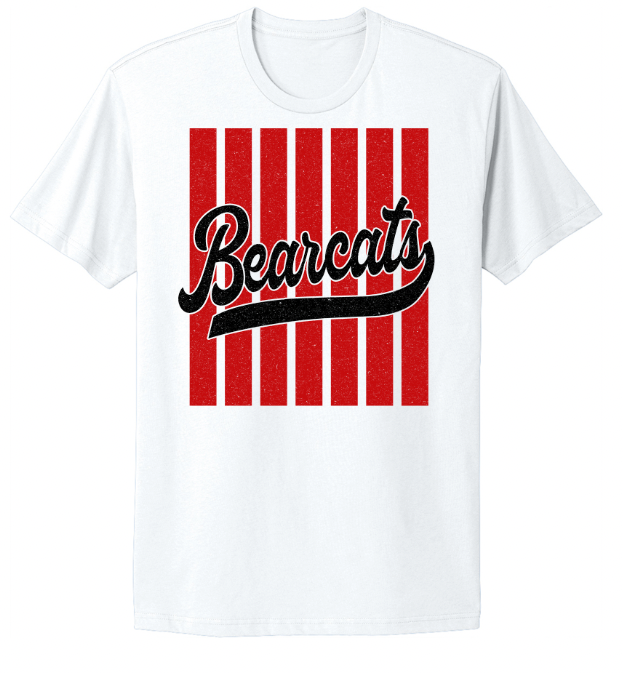 Bearcats Striped Fan Infant/Toddler/Youth/Adult T-Shirt