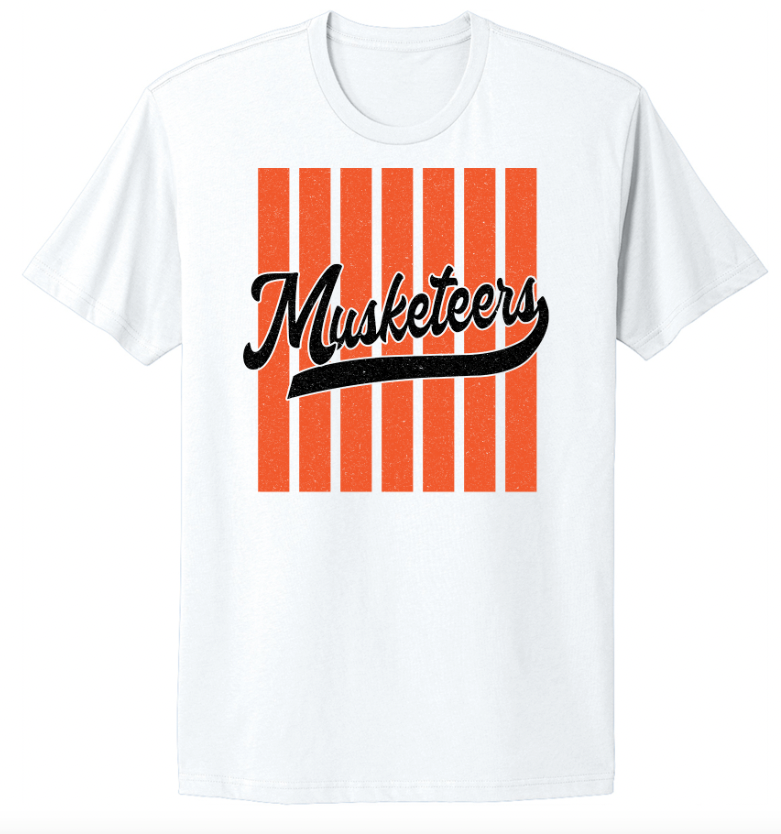 Musketeer Striped Fan Infant/Toddler/Youth/Adult T-Shirt