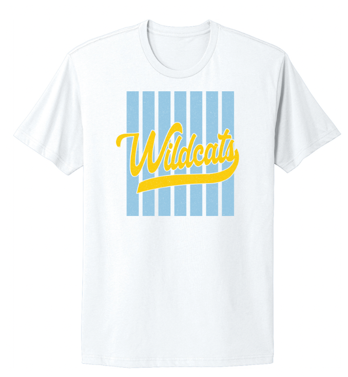 Bath Wildcats Striped Fan Infant/Toddler/Youth/Adult T-Shirt
