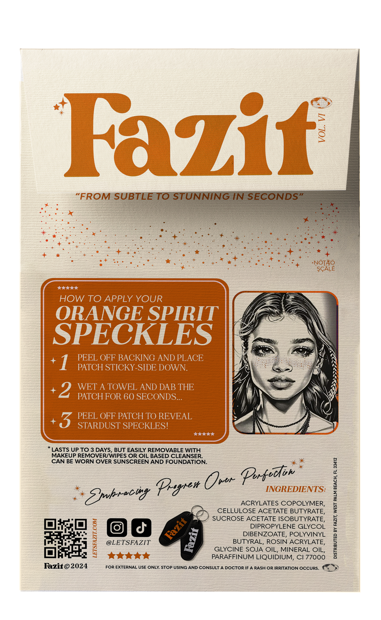 Orange Spirit Speckles Makeup Patches - Team Spirit Collection