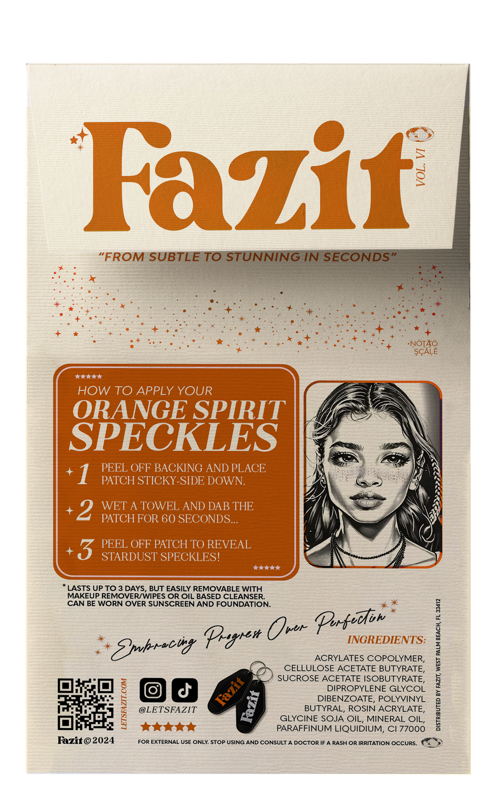 Orange Spirit Speckles Makeup Patches - Team Spirit Collection