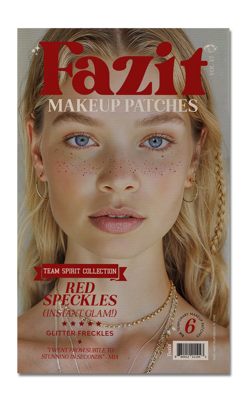 Red Spirit Speckles Makeup Patches - Team Spirit Collection