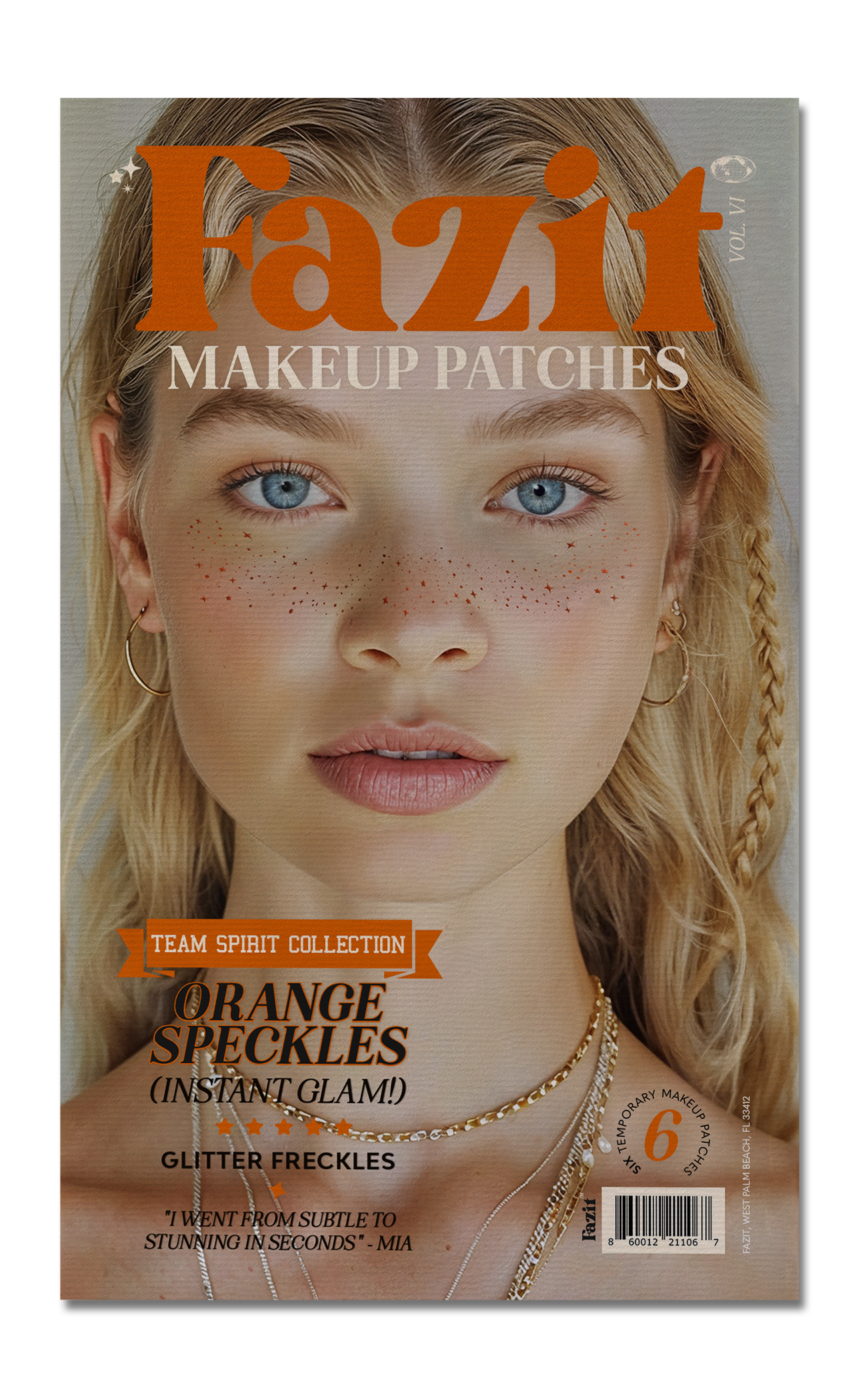 Orange Spirit Speckles Makeup Patches - Team Spirit Collection