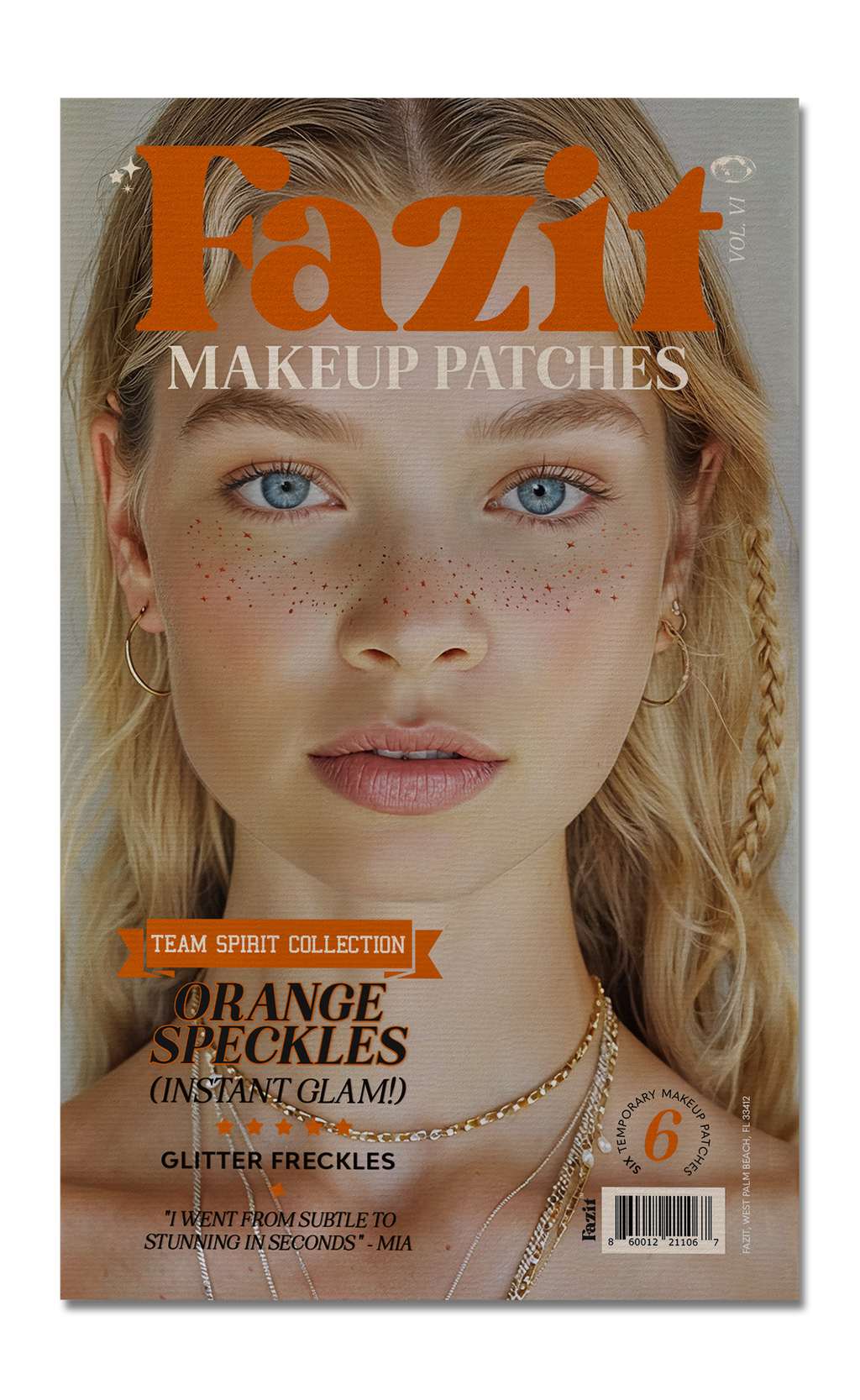 Orange Spirit Speckles Makeup Patches - Team Spirit Collection